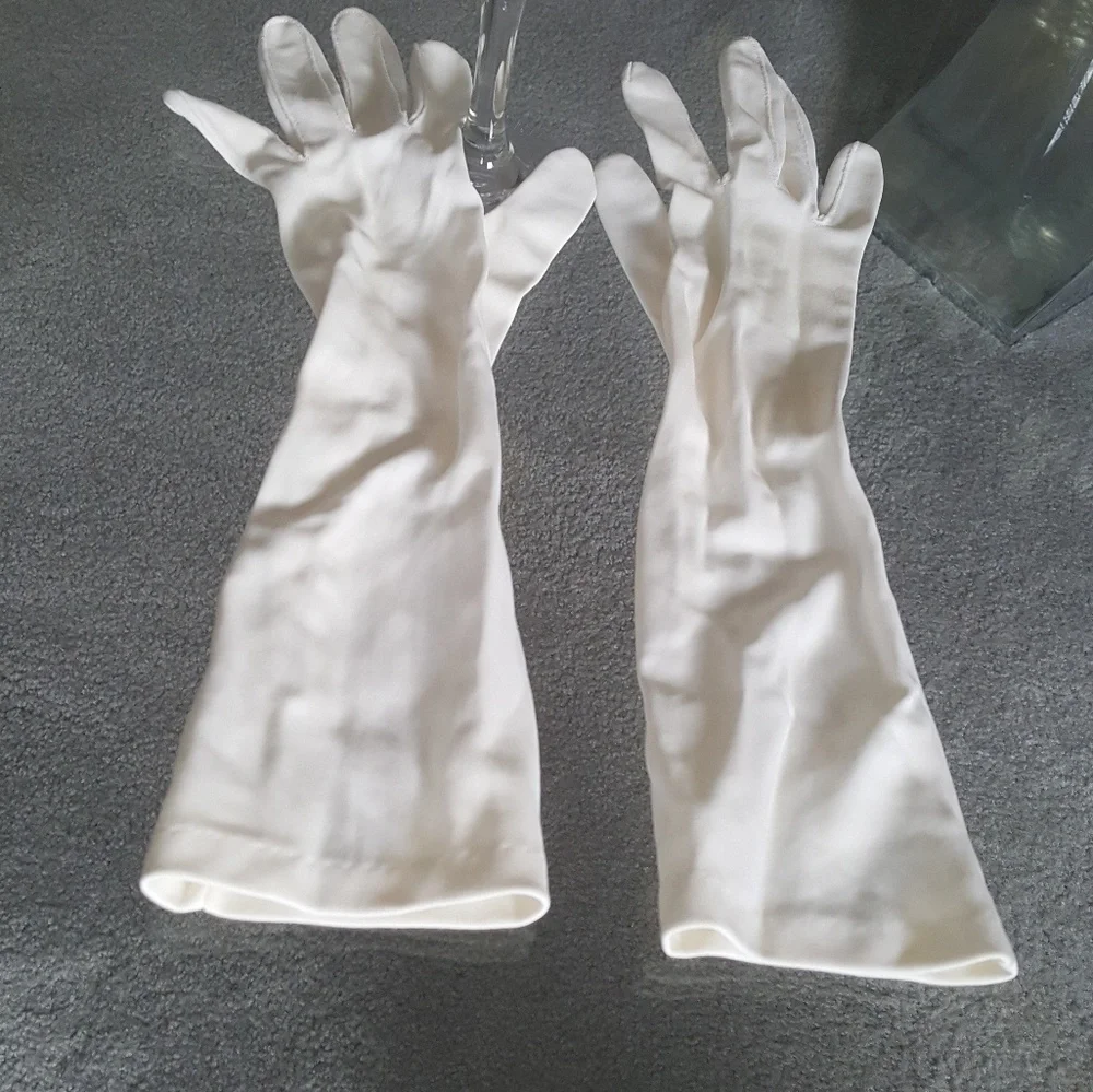 Vintage 60's elegant formal  long wedding gloves